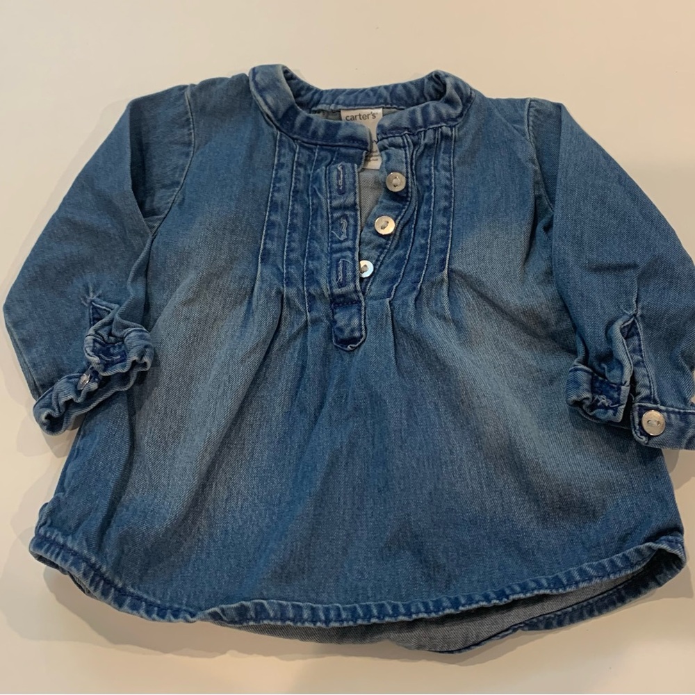 6/$20 Carter's Blue Denim Button-Up Top